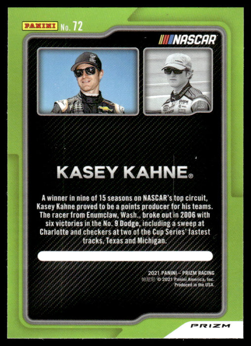 Kasey Kahne 2021 Panini Prizm White Sparkle Prizm Back of Card