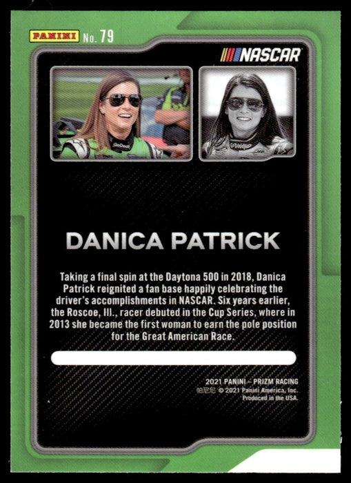 Danica Patrick 2021 Panini Prizm Racing Flashbacks Back of Card