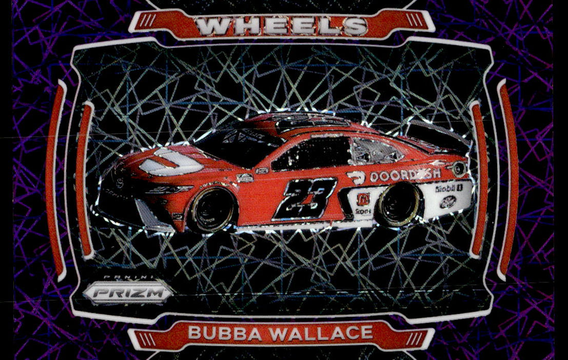 Bubba Wallace 2021 Panini Prizm Purple Velocity Front of Card