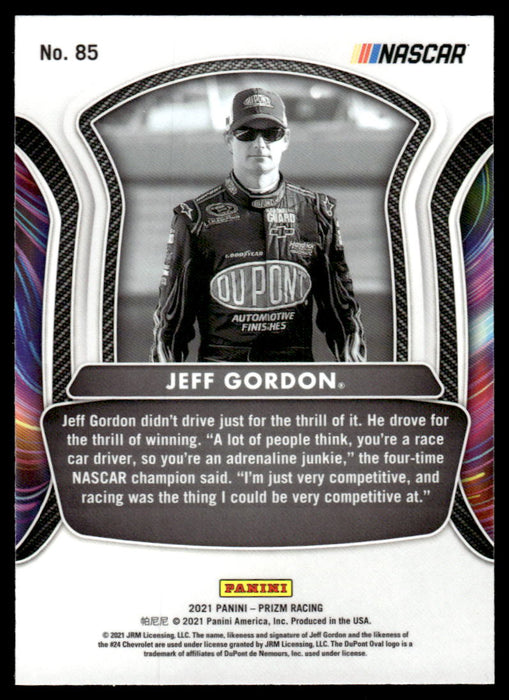 Jeff Gordon 2021 Panini Prizm Racing Legends Back of Card