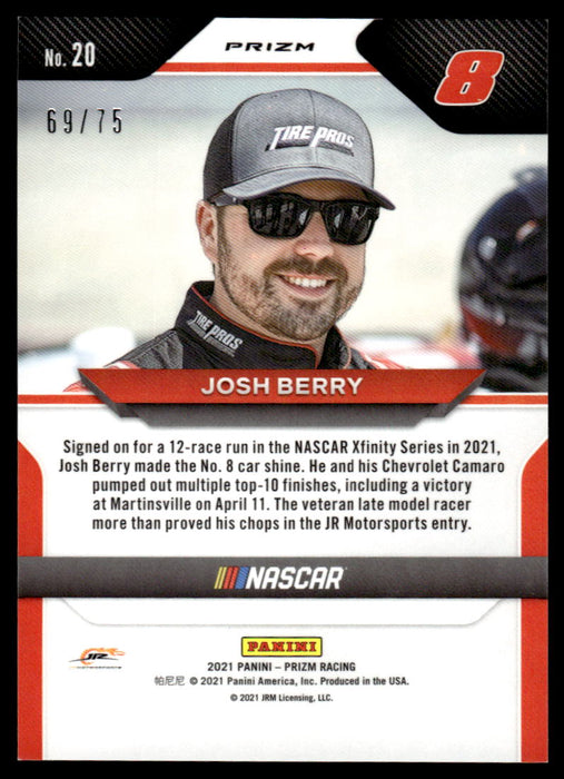 Josh Berry 2021 Panini Prizm Disco Back of Card