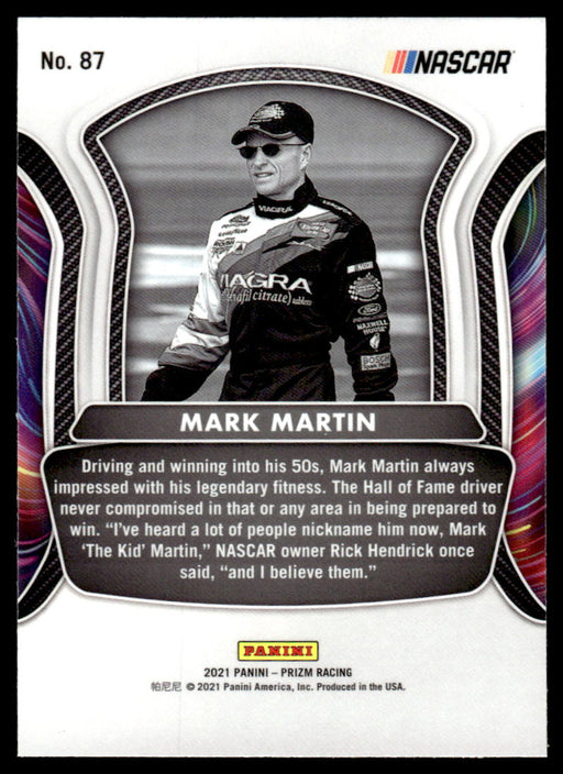 Mark Martin 2021 Panini Prizm Racing Legends Back of Card