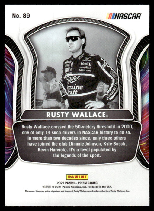 Rusty Wallace 2021 Panini Prizm Racing Legends Back of Card