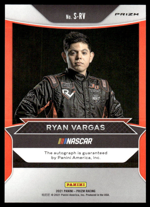 Ryan Vargas 2021 Panini Prizm Signing Sessions Prizm Back of Card