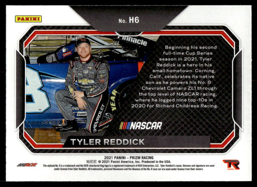 Tyler Reddick 2021 Panini Prizm Racing Heros Back of Card