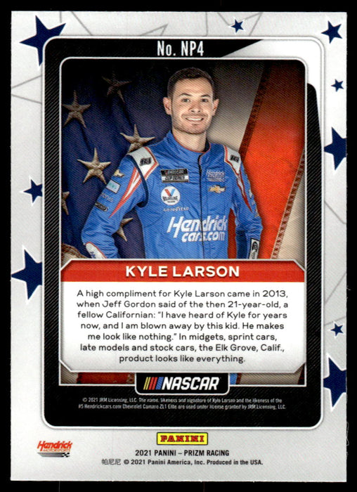 Kyle Larson 2021 Panini Prizm Racing National Pride Back of Card