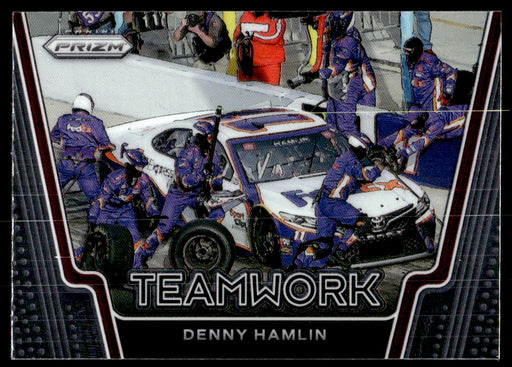 Denny Hamlin 2021 Panini Prizm Racing Teamwork Front of Card