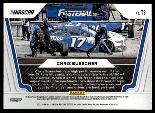 Chris Buescher 2021 Panini Prizm Racing Teamwork Back of Card