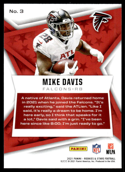 Mike Davis 2021 Panini Rookies & Stars Purple Back of Card