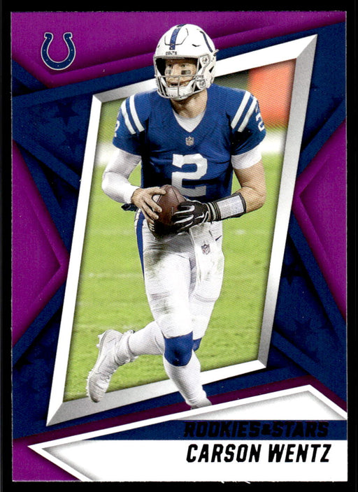 Carson Wentz 2021 Panini Rookies & Stars Purple Front of Card