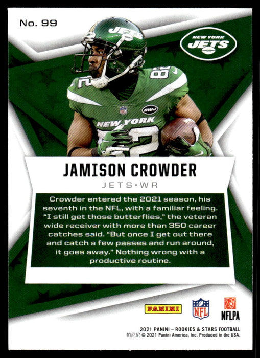 Jamison Crowder 2021 Panini Rookies & Stars Purple Back of Card