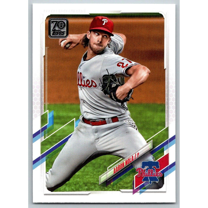 2021 Topps Baseball Complete Set Aaron Nola Philadelphia Phillies #537 - Collectible Craze America