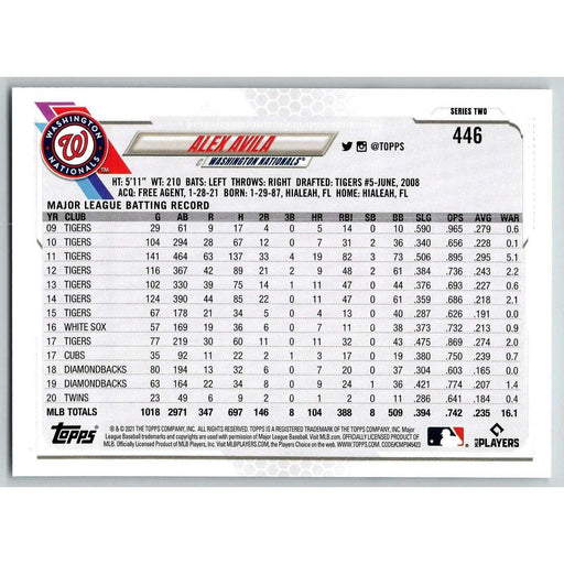 2021 Topps Baseball Complete Set Alex Avila Washington Nationals #446 - Collectible Craze America