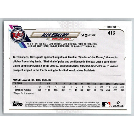 2021 Topps Baseball Complete Set Alex Kirilloff RC Minnesota Twins #413 - Collectible Craze America