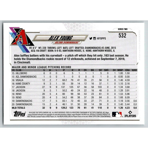 2021 Topps Baseball Complete Set Alex Young AZL Diamondbacks #532 - Collectible Craze America