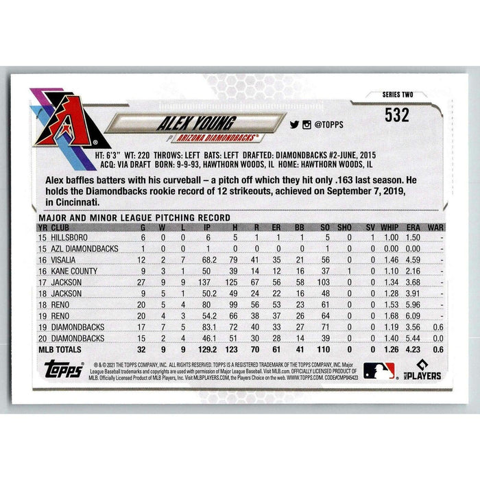 2021 Topps Baseball Complete Set Alex Young AZL Diamondbacks #532 - Collectible Craze America