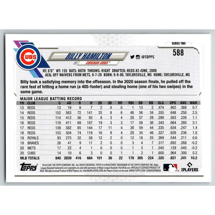 2021 Topps Baseball Complete Set Billy Hamilton Chicago Cubs #588 - Collectible Craze America