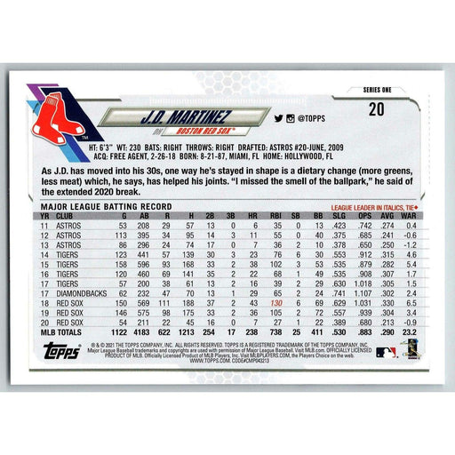 2021 Topps Baseball Complete Set Boston Red Sox Boston Red Sox #20 - Collectible Craze America