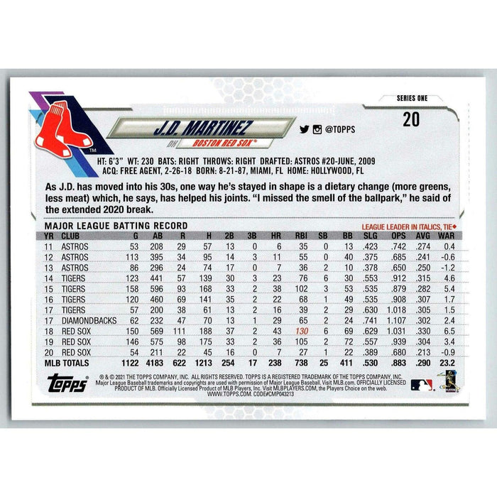 2021 Topps Baseball Complete Set Boston Red Sox Boston Red Sox #20 - Collectible Craze America