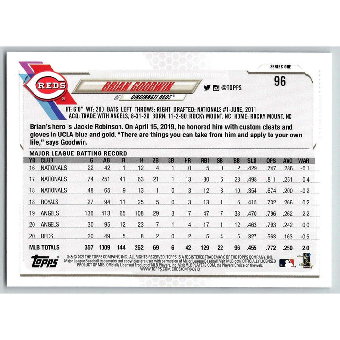 2021 Topps Baseball Complete Set Brian Goodwin Los Angeles Angels #96 - Collectible Craze America