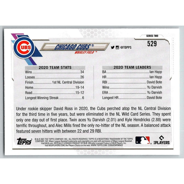 2021 Topps Baseball Complete Set Chicago Cubs Chicago Cubs #529 - Collectible Craze America