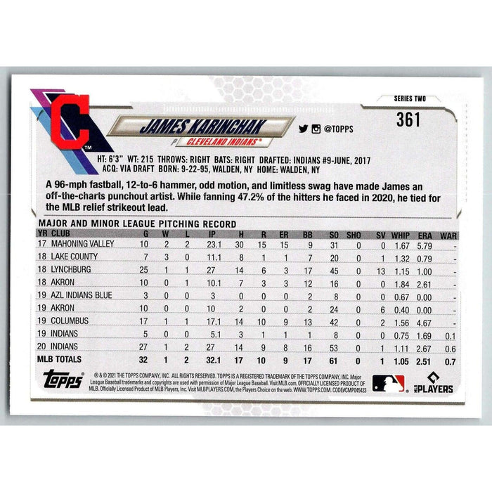 2021 Topps Baseball Complete Set Cleveland Indians Cleveland Indians #361 - Collectible Craze America