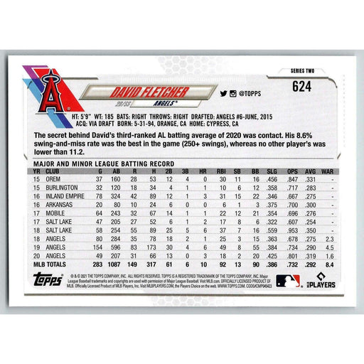 2021 Topps Baseball Complete Set David Fletcher Los Angeles Angels #624 - Collectible Craze America