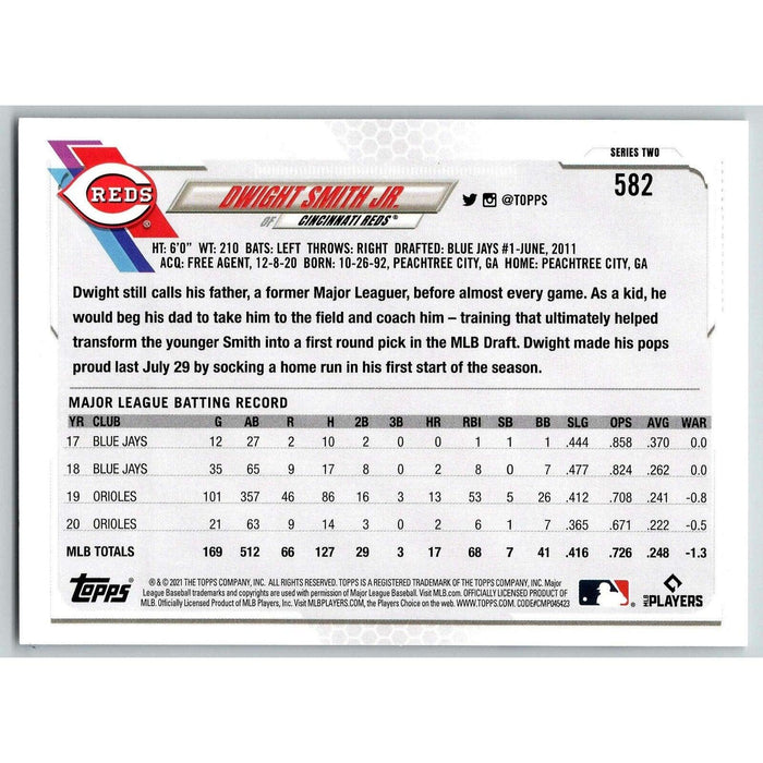 2021 Topps Baseball Complete Set Dwight Smith Jr. Cincinnati Reds #582 - Collectible Craze America