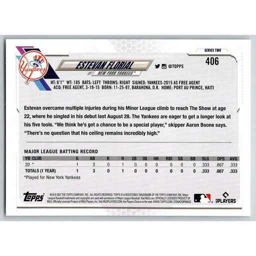 2021 Topps Baseball Complete Set Estevan Florial RC New York Yankees #406 - Collectible Craze America