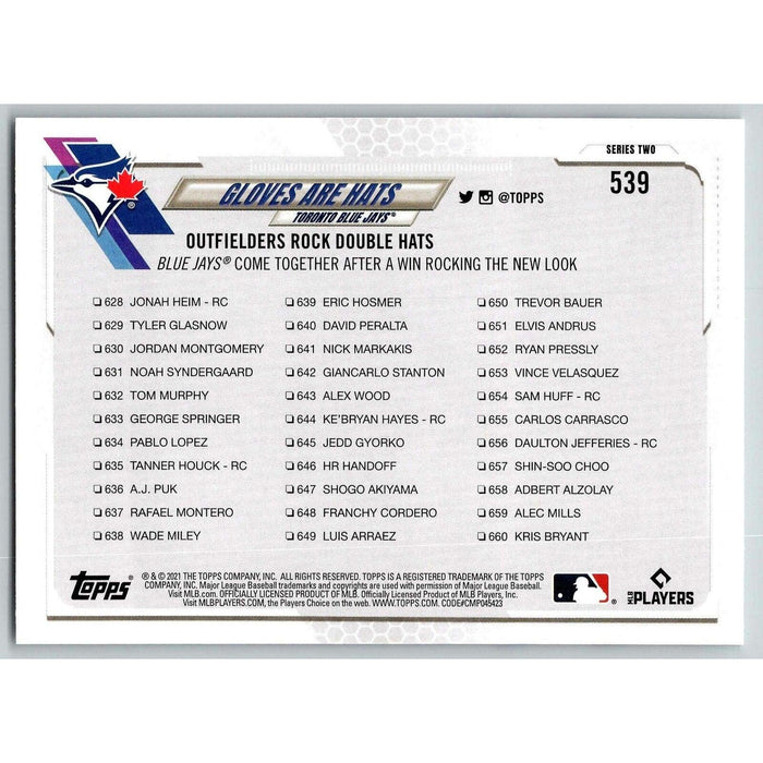 2021 Topps Baseball Complete Set Gloves Are Hats Toronto Blue Jays #539 - Collectible Craze America