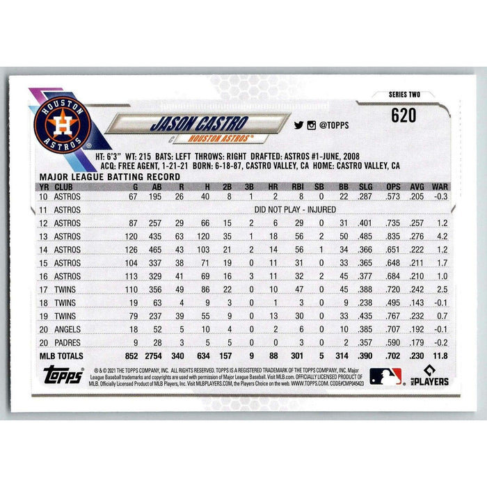 2021 Topps Baseball Complete Set Jason Castro Houston Astros #620 - Collectible Craze America