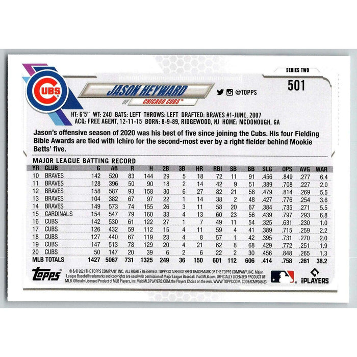 2021 Topps Baseball Complete Set Jason Heyward #501 Tampa Bay Rays - Collectible Craze America