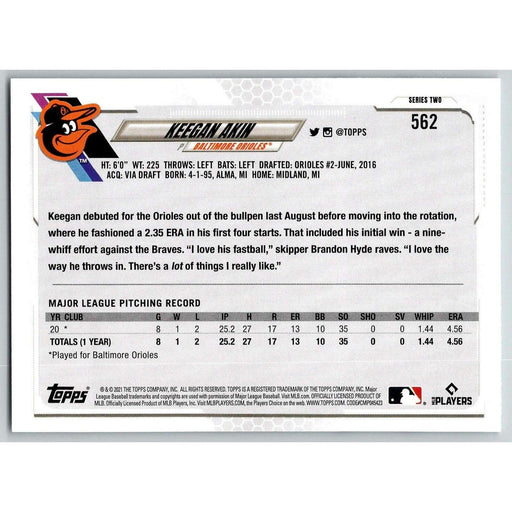 2021 Topps Baseball Complete Set Keegan Akin RC Baltimore Orioles #562 - Collectible Craze America