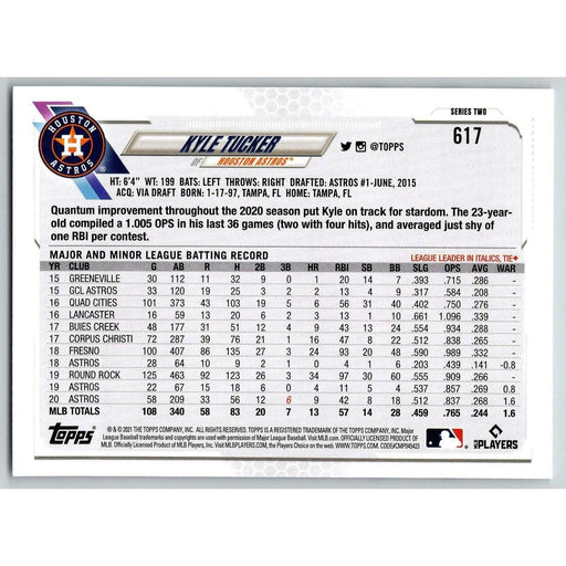 2021 Topps Baseball Complete Set Kyle Tucker Houston Astros #617 - Collectible Craze America