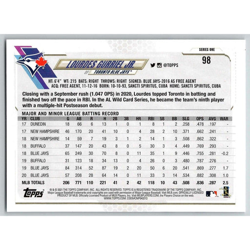 2021 Topps Baseball Complete Set Lourdes Gurriel Jr. Toronto Blue Jays #98 - Collectible Craze America