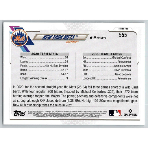 2021 Topps Baseball Complete Set New York Mets New York Mets #555 - Collectible Craze America