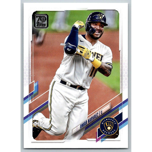 2021 Topps Baseball Complete Set Omar Narvaez Milwaukee Brewers #282 - Collectible Craze America