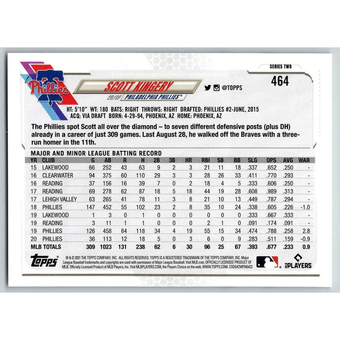 2021 Topps Baseball Complete Set Scott Kingery Philadelphia Phillies #464 - Collectible Craze America