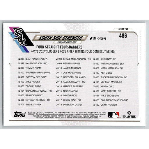 2021 Topps Baseball Complete Set South Side Strength Chicago White Sox #486 - Collectible Craze America