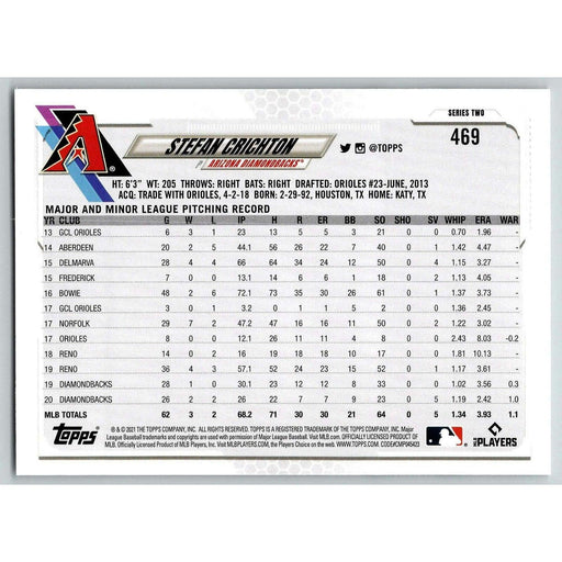 2021 Topps Baseball Complete Set Stefan Crichton RC Baltimore Orioles #469 - Collectible Craze America