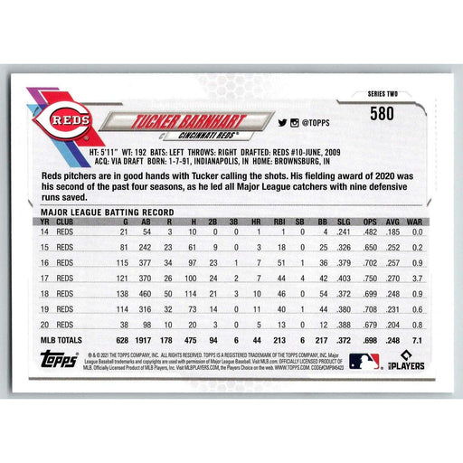 2021 Topps Baseball Complete Set Tucker Barnhart Cincinnati Reds #580 - Collectible Craze America