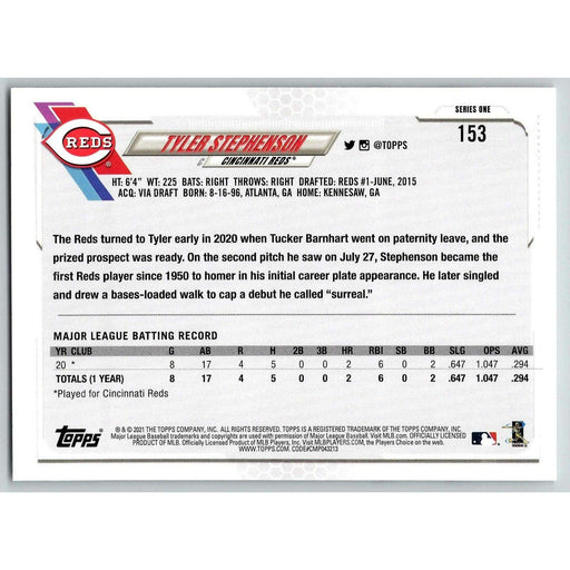 2021 Topps Baseball Complete Set Tyler Stephenson RC Cincinnati Reds #153 - Collectible Craze America