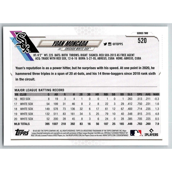 2021 Topps Baseball Complete Set Yoan Moncada Chicago White Sox #520 - Collectible Craze America