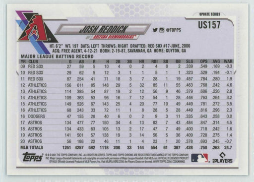 2021 Topps Chrome Sapphire Edition #US157 Josh Reddick Arizona Diamondbacks - Collectible Craze America