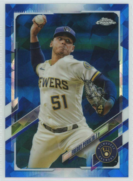 2021 Topps Chrome Sapphire Edition #US165 Freddy Peralta Milwaukee Brewers - Collectible Craze America