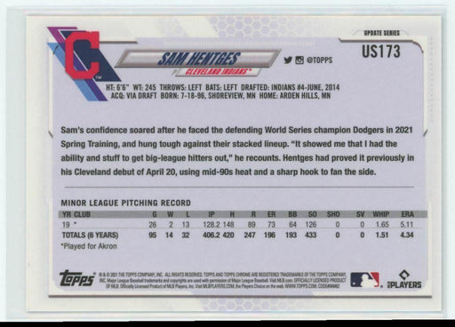 2021 Topps Chrome Sapphire Edition #US173 Sam Hentges RC Cleveland Indians - Collectible Craze America