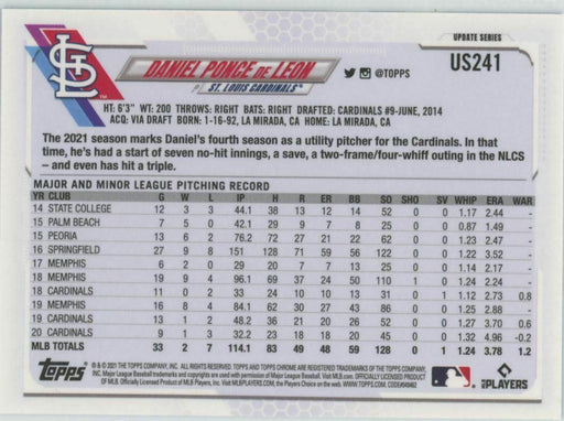 2021 Topps Chrome Sapphire Edition #US241 Daniel Ponce de Leon St. Louis - Collectible Craze America
