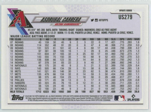 2021 Topps Chrome Sapphire Edition #US279 Asdrubal Cabrera Arizona Diamondbacks - Collectible Craze America