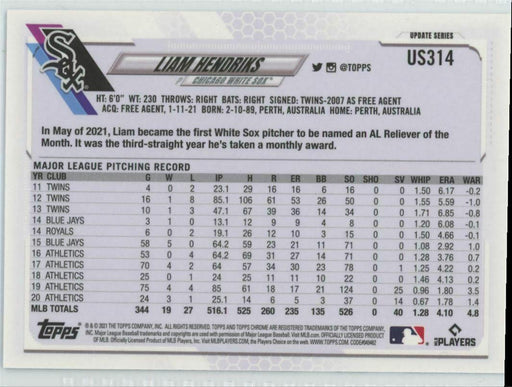 2021 Topps Chrome Sapphire Edition #US314 Liam Hendriks Chicago White Sox - Collectible Craze America