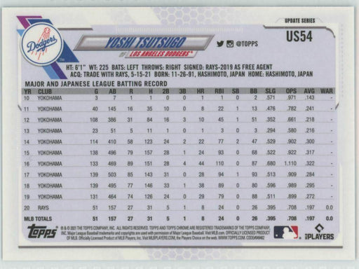 2021 Topps Chrome Sapphire Edition #US54 Yoshi Tsutsugo Los Angeles Dodgers - Collectible Craze America